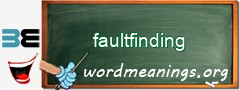 WordMeaning blackboard for faultfinding